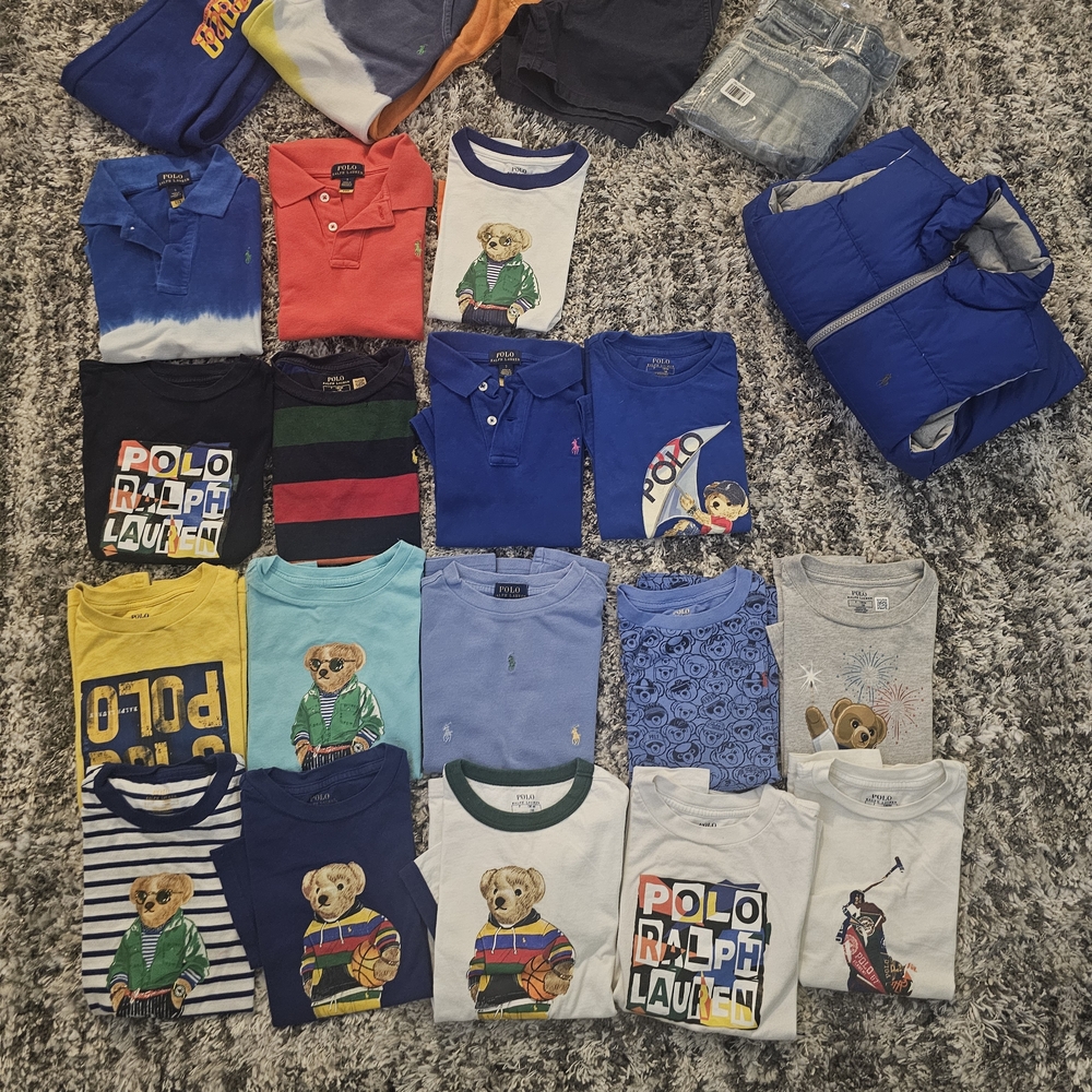 Polo by Ralph Lauren Boys' Blue & Multicolor Bear Graphic T-Shirt Collection